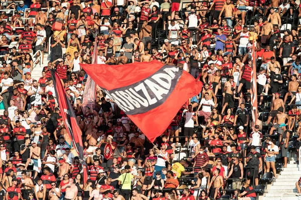 Rio Brésil Février 2022 Les Fans Dans Match Entre Flamengo — Photo