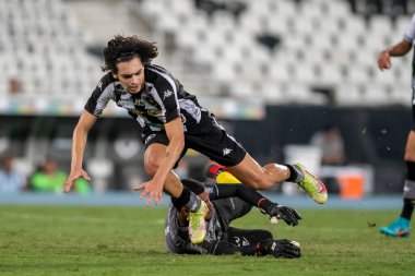 Rio, Brezilya - Mart 07, 2022: Matheus Nascimento oyuncusu Botafogo 5 ile 0 Volta Redonda arasında Nilton Santos Stadyumu 'nda oynanan Carioca Şampiyonası' nın (Taca Guanabara) 10. raundunda oynandı.
