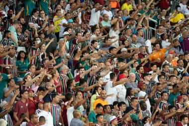 Rio, Brezilya - 09 Mart 2022: Fluminense (BRA) 3 'e karşı 1 Olimpia (PAR) ile Nilton Santos Stadyumu' nda oynanan Libertadores Kupası 'nın 3. turu