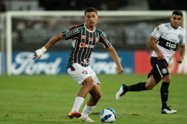 Rio, Brezilya - 09 Mart 2022: Andre Fluminense (BRA) 3 'e karşı 1 Olimpia (PAR) ile Nilton Santos Stadyumu' nda oynanan Libertadores Kupası 'nın 3. turu.