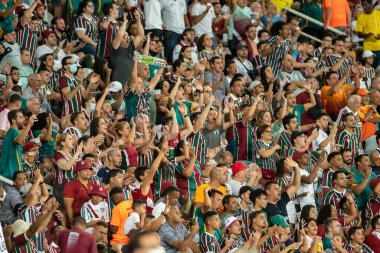 Rio, Brezilya - 09 Mart 2022: Fluminense (BRA) 3 'e karşı 1 Olimpia (PAR) ile Nilton Santos Stadyumu' nda oynanan Libertadores Kupası 'nın 3. turu