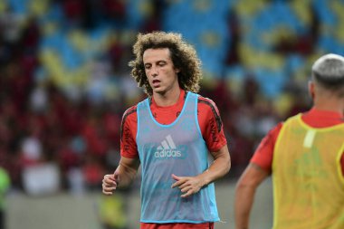 Rio, Brezilya - 12 Mart 2022: David Luiz, Bangu-Flamengo maçında Maracana Stadyumu 'nda Carioca Şampiyonası' nın 10. raundunda yer aldı.