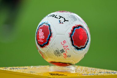 Rio, Brezilya - 12 Mart 2022: Maracana Stadyumu 'nda Carioca Şampiyonası' nın 10. raundunda Bangu ve Flamengo arasında oynanan maçta top