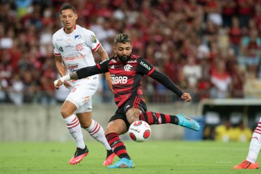 Rio, Brezilya - 12 Mart 2022: Gabriel Barbosa (Gabigol) Maracana Stadyumu 'nda oynanan Carioca Şampiyonası' nın 10. turunda Bangu ve Flamengo arasındaki maçta