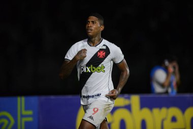 Rio, Brezilya - 29 Ocak 2022: Raniel, Sao Januario Stadyumu 'nda oynanan Carioca Şampiyonası' nda (Taca Guanabara) Vasco da Gama 1 'e karşı 1 Boavista maçını 2nci turda kutladı.