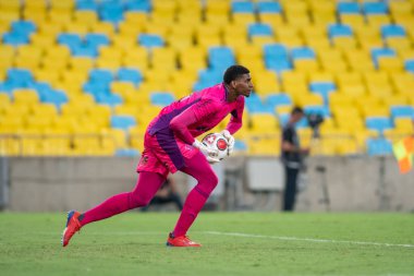 Rio, Brezilya - 16 Mart 2022: Hugo, Maracana Stadyumu 'nda oynanan Carioca Şampiyonası' nda Vasco ve Flamengo arasında oynanan maçta yarı finale kaldı.