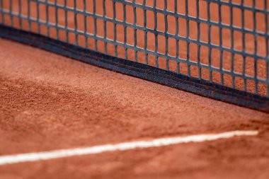 Rio, Brezilya - 13 Şubat 2022: Rio Open 2022 'de ATP 500 turnuvasında oynanan eleme karşılaşmasında tenis ağı