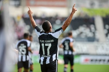 Rio, Brezilya - 30 Ocak 2022: Nilton Santos Stadyumu 'nda oynanan Carioca Şampiyonası' nda (Taca Guanabara) Botafogo 2 - 0 Bangu maçı arasında Felipe Ferreira oyuncusu