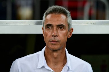 Rio, Brezilya - 12 Mart 2022: Paulo Sousa antrenörü Maracana Stadyumu 'nda Carioca Şampiyonası' nın 10. raundunda Bangu ve Flamengo arasındaki maçta