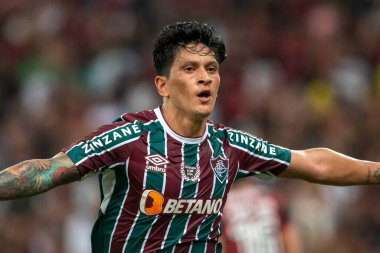 Rio, Brezilya - 30 Mart 2022: Maracana Stadyumu 'nda oynanan Carioca Şampiyonası final maçında Flamengo ve Botafogo arasında oynanan maçta Alman Cano oyuncusu