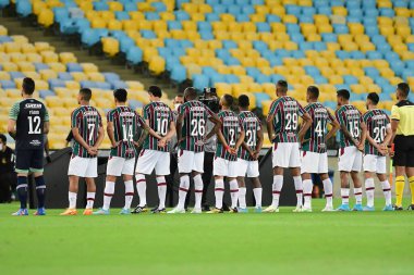 Rio, Brezilya - Nisan 06, 2022: Maracana Stadyumu 'nda Fluminense ile Oriente Petrolero arasında oynanan karşılaşma.