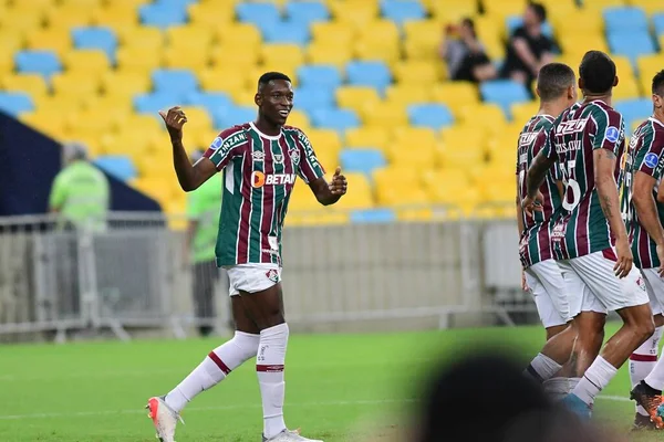 Rio, Brezilya - Nisan 06, 2022: Luiz Henrique Fluminense ile Oriente Petrolero arasındaki maçta Sudamerica Kupası, grup turu, Maracana Stadyumu