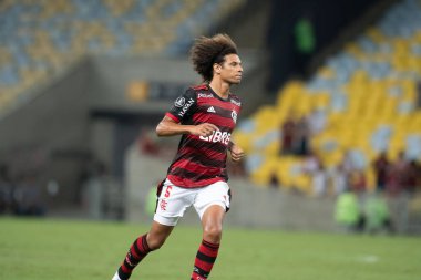 Rio, Brezilya - 12 Nisan 2022: Willian Arao, Flamengo (BRA) ve Talleres (ARG) arasında oynanan maçta Libertadores Kupası 2022, Maracana Stadyumu 'nda oynanan turda