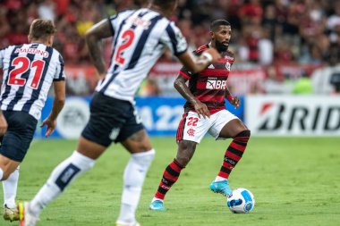 Rio, Brezilya - 12 Nisan 2022: Rodinei oyuncusu Flamengo (BRA) ile Talleres (ARG) arasındaki maçta Libertadores Cup 2022, Maracana Stadyumu 'nda grup turu ile