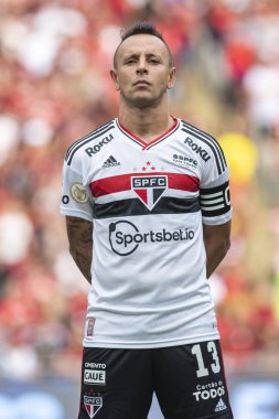 Rio, Brezilya - 17 Nisan 2022: Rafinha, Maracana Stadyumu 'nda düzenlenen Brezilya Şampiyonası' nın ikinci turunda Flamengo ve Sao Paulo arasında oynanan maçta oynadı
