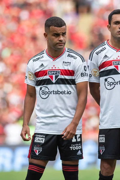 Rio Brasilien April 2022 Alisson Spieler Spiel Flamengo Gegen Sao — Stockfoto