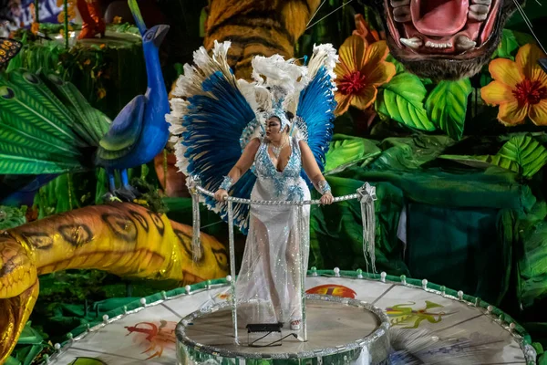 Rio, Brezilya - 20 Nisan 2022: Rio Karnavalı 'nda Rio de Sapucai Sambadrome' da düzenlenen Unidos do Porto da Pedra, Rio de Janeiro / RJ.