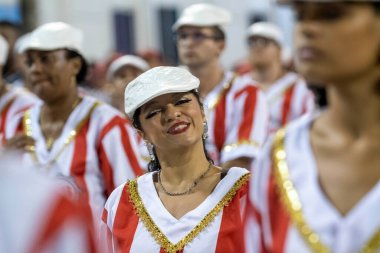 Rio, Brezilya - 20 Nisan 2022: Rio Karnavalı 'nda Unidos de Bangu, Marques de Sapucai Sambadrome' da düzenlendi.