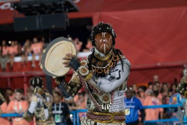 Rio, Brezilya - 21 Nisan 2022: Rio Karnavalı 'nda Samba School Academicos de Vigario Geral, Marques de Sapucai Sambadrome