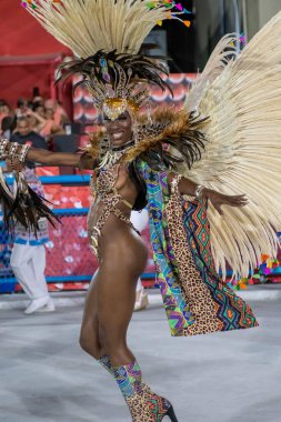 Rio, Brezilya - 21 Nisan 2022: Rio Karnavalı 'nda Samba School Academicos de Vigario Geral, Marques de Sapucai Sambadrome