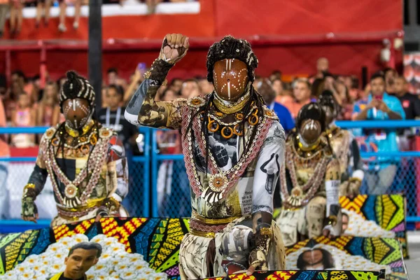 Rio, Brezilya - 21 Nisan 2022: Rio Karnavalı 'nda Samba School Academicos de Vigario Geral, Marques de Sapucai Sambadrome