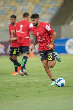 Rio, Brezilya - 26 Nisan 2022: Maracana Stadyumu 'nda düzenlenen Sudamerica Kupası' nda Fluminense-Union Santa Fe maçında Emanuel BRITEZ oyuncusu