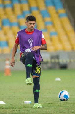 Rio, Brezilya - 26 Nisan 2022: Maracana Stadyumu 'nda düzenlenen Sudamerica Kupası' nda Fluminense-Union Santa Fe maçında Imanol MACHUCA oyuncusu