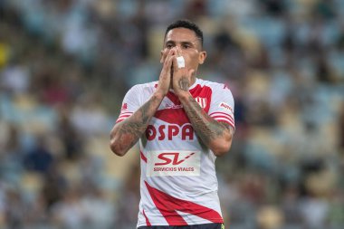 Rio, Brezilya - 26 Nisan 2022: Jonatan ALVES oyuncusu Fluminense ile Union Santa Fe arasındaki maçta Maracana Stadyumu 'nda oynanan Sudamerica Kupası' nın üçüncü turu.