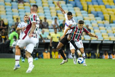 Rio, Brezilya - Mayıs 04, 2022: Fluminense ile Junior Barranquilla arasında oynanan maçta Nonato oyuncusu Maracana Stadyumu 'nda oynanan 4.