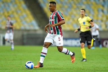 Rio, Brezilya - Mayıs 04, 2022: Maracana Stadyumu 'nda oynanan 4. Sudamerica Kupası' nda Fluminense ve Junior Barranquilla arasındaki maçta Wellington oyuncusu