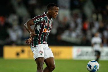 Rio, Brezilya - 09 Mart 2022: John Arias Fluminense (BRA) 3 'e karşı 1 Olimpia (PAR) ile Nilton Santos Stadyumu' nda oynanan Libertadores Kupası 'nın 3.