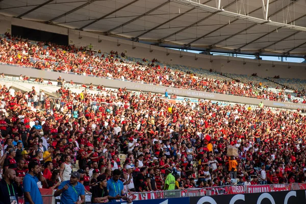 Rio Brasil Mayo 2022 Hinchas Partido Entre Flamengo Goias Por — Foto de Stock