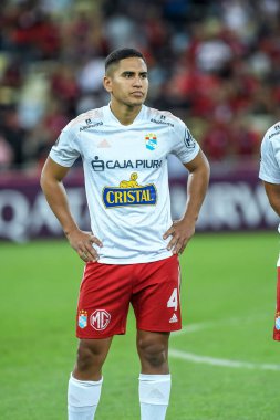 Rio, Brezilya - 24 Mayıs 2022: Gianfranco Chavez Flamengo (BRA) ile Libertadores Kupası 2022 arasındaki maçta, gruplar halinde, Maracana Stadyumu 'nda