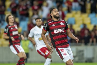 Rio, Brezilya - 24 Mayıs 2022: Maracana Stadyumu 'nda, Libertadores Kupası 2022' de Flamengo (BRA) ile Sporting Cristal (PER) arasındaki maçta Pablo oyuncusu