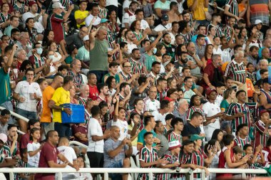 Rio, Brezilya - 09 Mart 2022: Fluminense (BRA) 3 'e karşı 1 Olimpia (PAR) ile Nilton Santos Stadyumu' nda oynanan Libertadores Kupası 'nın 3. turu