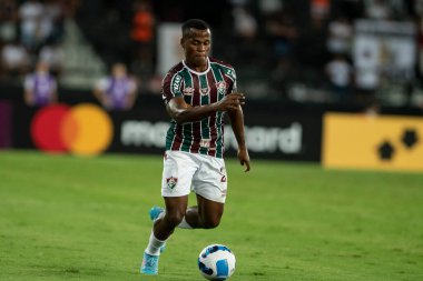 Rio, Brezilya - 09 Mart 2022: John Arias Fluminense (BRA) 3 'e karşı 1 Olimpia (PAR) ile Nilton Santos Stadyumu' nda oynanan Libertadores Kupası 'nın 3.