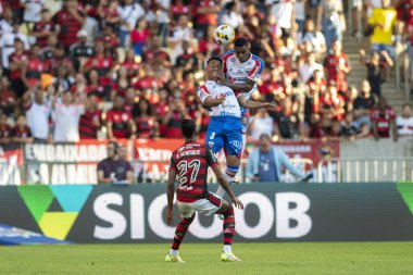 Rio, Brezilya - 05 Haziran 2022: Maracana Stadyumu 'nda oynanan Brezilya Şampiyonası' nın 9. turunda Flamengo ve Fortaleza arasında oynanan maçta Landazuri oyuncusu