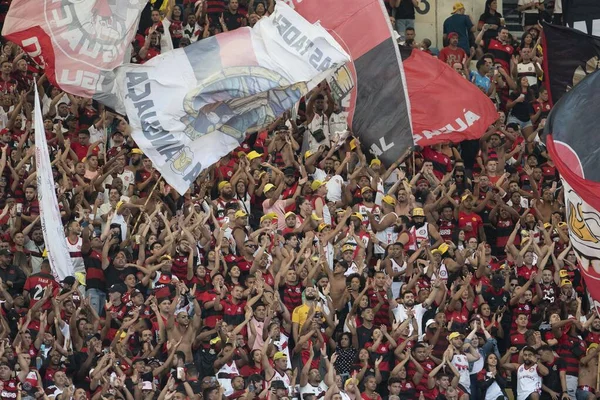 Rio Brasil Junio 2022 Hinchas Partido Entre Flamengo Fortaleza Por — Foto de Stock
