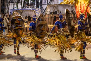 Rio, Brezilya - 24 Nisan 2022: Rio Karnavalı 'nda Samba Okulu Vila Isabel, Marques de Sapucai Sambadrome' da düzenlendi