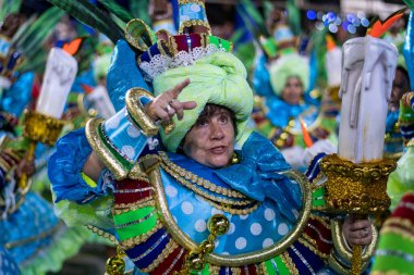 Rio, Brezilya - 24 Nisan 2022: Rio Karnavalı 'nda Samba Okulu Vila Isabel, Marques de Sapucai Sambadrome' da düzenlendi