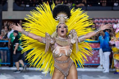 Rio, Brezilya - 24 Nisan 2022: Rio Karnavalı 'nda Samba Okulu Vila Isabel, Marques de Sapucai Sambadrome' da düzenlendi