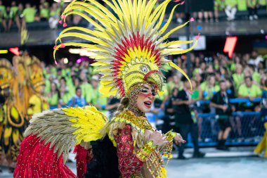Rio, Brezilya - 22 Nisan 2022: Rio Karnavalı 'nda Samba Okul Unidos da Tijuca, Marques de Sapucai Sambadrome