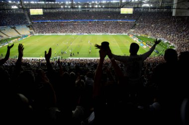Rio, Brezilya - 12 Haziran 2022: Maracana Stadyumu 'nda oynanan Brezilya Şampiyonası' nda Vasco ile Cruzeiro arasındaki maçta taraftarlar