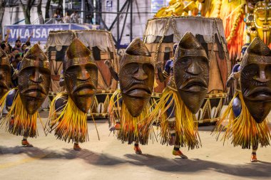 Rio, Brezilya - 24 Nisan 2022: Rio Karnavalı 'nda Samba Okulu Vila Isabel, Marques de Sapucai Sambadrome' da düzenlendi