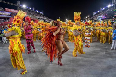Rio, Brezilya - 22 Nisan 2022: Rio Karnavalı 'nda Samba Okul Unidos da Tijuca, Marques de Sapucai Sambadrome