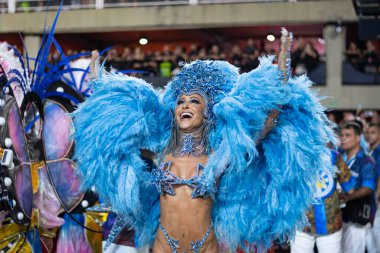 Rio, Brezilya - 24 Nisan 2022: Rio Karnavalı 'nda Samba Okulu Vila Isabel, Marques de Sapucai Sambadrome - Sabrina Sato