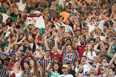 Rio, Brezilya - 2 Temmuz 2022: Maracana Stadyumu 'nda oynanan Brezilya Şampiyonası' nın 15. raundunda Fluminense ile Corinthians arasındaki maçta taraftarlar