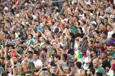 Rio, Brezilya - 2 Temmuz 2022: Maracana Stadyumu 'nda oynanan Brezilya Şampiyonası' nın 15. raundunda Fluminense ile Corinthians arasındaki maçta taraftarlar