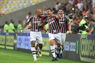 Rio, Brezilya - 2 Temmuz 2022: Fred Maracana Stadyumu 'nda düzenlenen Brezilya Şampiyonası' nın 15. turunda Fluminense ile Corinthians arasındaki maçı kutladı