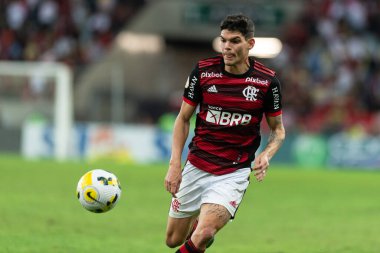 Rio, Brazil - June 15, 2022: Ayrton Lucas player in match between Flamengo vs Cuiaba by 11th round of Brazilian Championship in Maracana Stadium